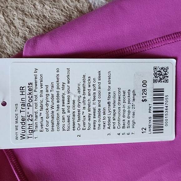 Lululemon Wunder Train High-Rise Tight 25" *Pockets in Pow Pink NWT - Picture 8 of 11
